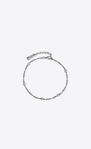 YSL Ball And Intertwined Chain Bracelet In Metal Stříbrné | 74352-BHKZ