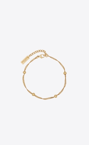 YSL Ball And Intertwined Chain Bracelet In Metal Zlaté | 74890-ASOC
