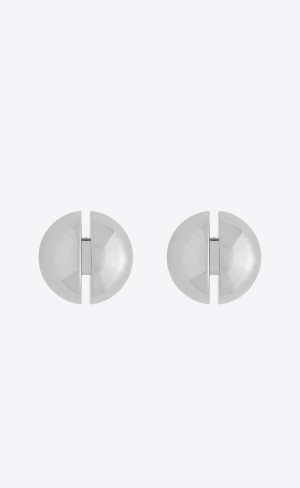 YSL Ball Split Earrings In Metal Palladium | 27035-RFMN