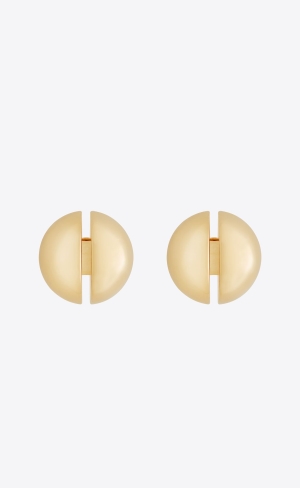 YSL Ball Split Earrings In Metal Zlaté | 17956-CEKL