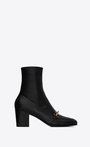 YSL Beau Boots In Smooth Læder Noir | 16520-FVWT