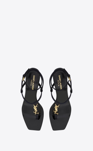 YSL Cassandra Sandals In Silk Satin Tmavě Blankyt | 13857-JFCS