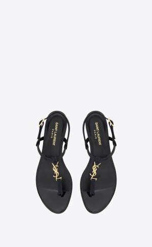 YSL Cassandra Sandals In Silk Satin Tmavě Blankyt | 64591-MVSE