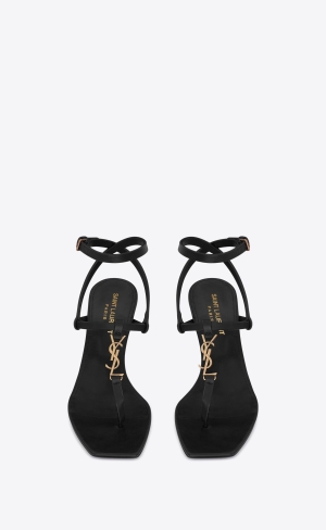 YSL Cassandra Sandals In Smooth Læder Černé | 68751-SXAK