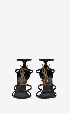YSL Cassandra Sandals In Smooth Læder Černé | 78125-VBPK