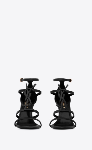 YSL Cassandra Sandals In Smooth Læder Černé | 87126-KWME