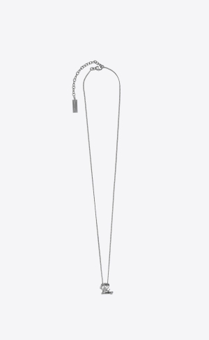 YSL Cassandre Twist Pendant Necklace In Metal Mirror | 51609-GFUO