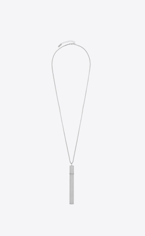 YSL Cigarette Holder Pendant Necklace In Sterling Silver Stříbrné | 70398-KFOR