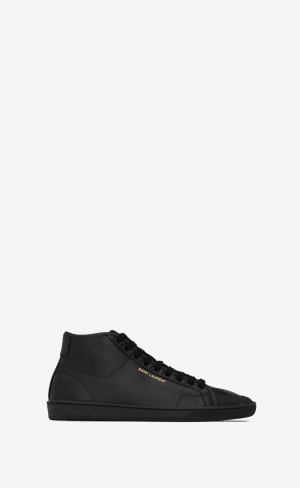 YSL Court Classic Sl/39 Mid-top Sneakers In Læder Noir | 75148-LAHC