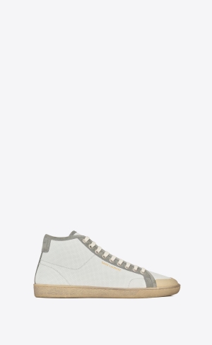 YSL Court Classic Sl/39 Sneakers In Læder And Semišové Blanc Optique And Paris Roof | 90721-DCEX