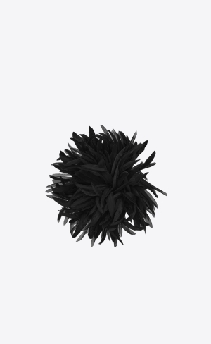 YSL Dahlia Brooch In Silk Černé | 03857-NXSJ