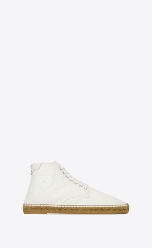 YSL Damon High-top Espadrilles In Platene Bílé | 37016-NLKR