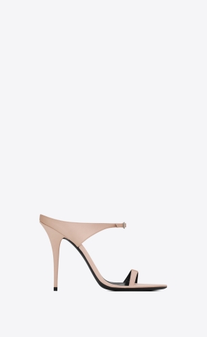 YSL Dive Mules In Silk Satin Béžový | 14283-WGSR