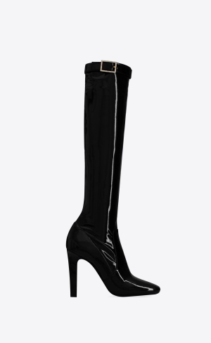 YSL Elle Boots In Vinyl Noir | 13540-IEPT