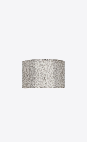 YSL Hammered Cuff Bracelet In Metal Stříbrné | 12643-FOAK