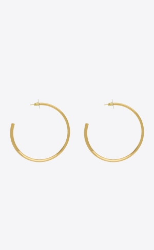 YSL Heart Hoop Earrings In Metal Zlaté | 65924-FPTZ