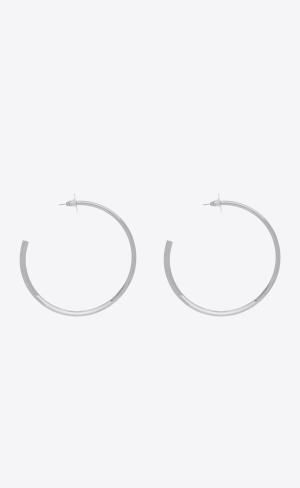 YSL Heart Hoop Earrings In Metal Černé | 95612-WMCI