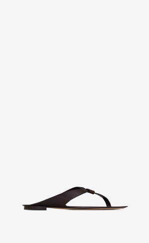 YSL Isla Byty Sandals In Smooth Læder Tmavě Hnědé | 74260-UTCI