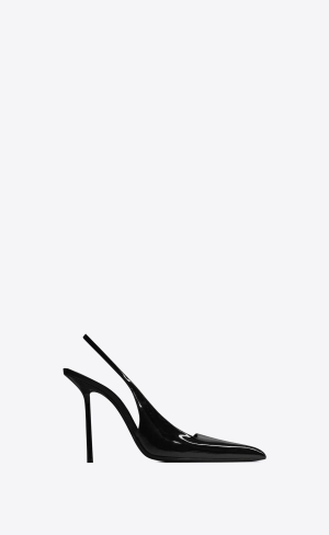 YSL Kiss Slingback Pumps In Lakovaná Læder Černé | 06125-IWXE