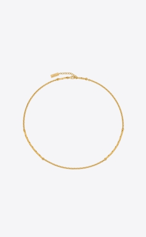 YSL Krátké Snake And Cable Chain Necklace In Metal Zlaté | 83764-ZAFE