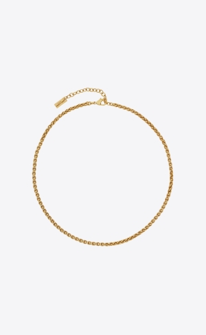 YSL Krátké Wheat Chain Necklace In Metal Zlaté | 05643-NDQA
