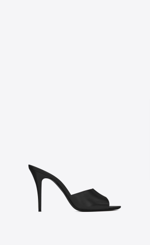 YSL La 16 Mules In Smooth Læder Černé | 17390-LQRH