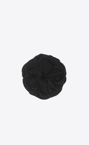 YSL Large Wild Flower Brooch In Jersey Černé | 59304-TOXF