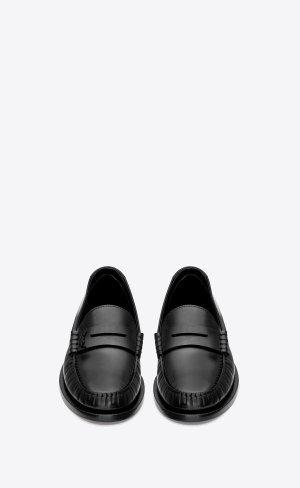 YSL Le Loafer Penny Slippers In Smooth Læder Černé | 58137-INFP