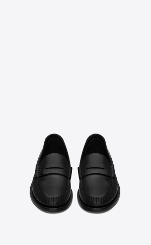 YSL Le Loafer Penny Slippers In Smooth Læder Černé | 70935-GHBV