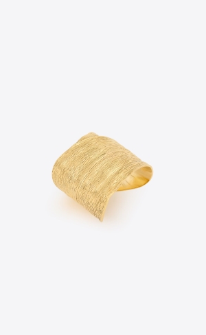 YSL Leaf Cuff In Metal Světle Zlaté | 61402-UPYO