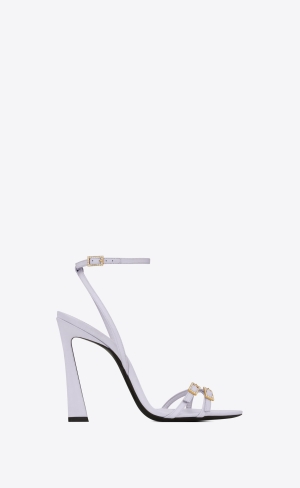 YSL Lila Sandals In Crepe Satin Soft Lila | 84051-BRWE