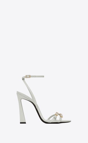 YSL Lila Sandals In Crepe Satin Zelene | 16847-WSEL