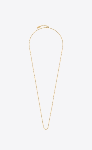YSL Long Parallel Figaro Chain Necklace In Metal Zlaté | 30652-IDTG