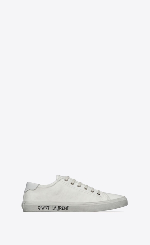 YSL Malibu Sneakers In Platene And Læder Bílé | 40138-JLMI