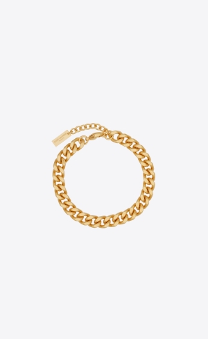 YSL Medium Curb Chain Bracelet In Metal Zlaté | 75461-MQNV