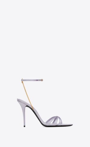 YSL Melody Sandals In Crepe Satin Soft Lila | 28904-RUHC
