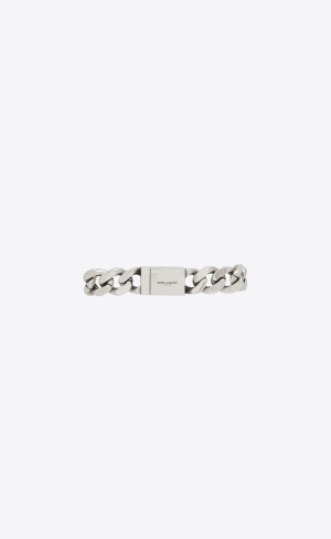 YSL Metal Curb Chain Bracelet Stříbrné | 69782-ASOR