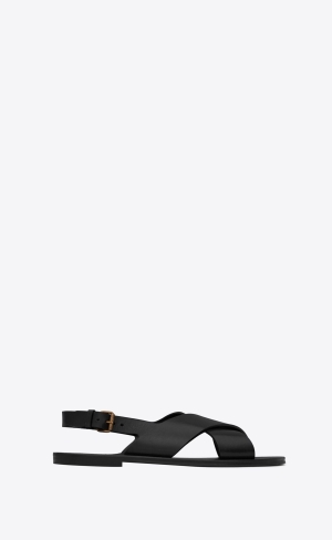 YSL Mojave Sandals In Smooth Læder Černé | 90473-RIQL