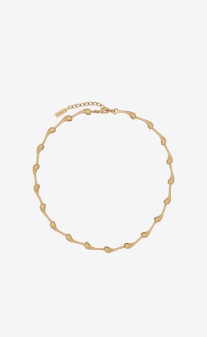 YSL Multiple Drop Krátké Necklace In Metal Zlaté | 25140-SYWB