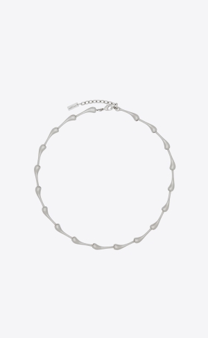 YSL Multiple Large Drop Necklace In Metal Palladium | 61354-ZBVI