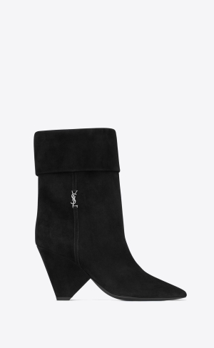 YSL Niki Booties In Semišové Noir | 16587-KEXT