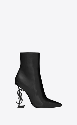 YSL Opyum Booties In Læder Černé | 21386-HVMS