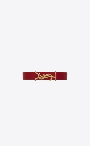 YSL Opyum Bracelet In Læder And Metal Tmavě Červené | 27138-DUAR