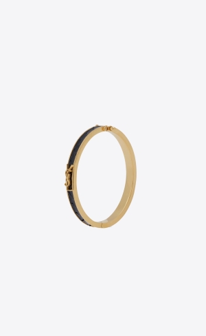 YSL Opyum Bracelet In Python And Metal Černé Zlaté | 13270-TKXD
