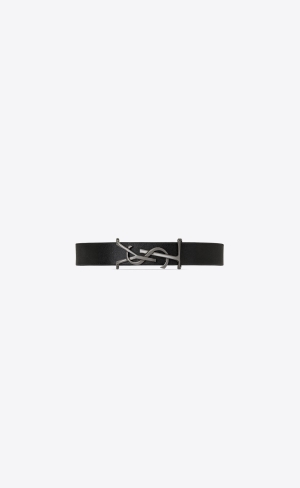 YSL Opyum Bracelet In Smooth Læder And Metal Černé | 21735-CYZG