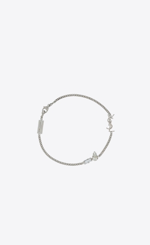 YSL Opyum Charm Bracelet In Metal And Rhinestone Stříbrné | 68513-QLIS