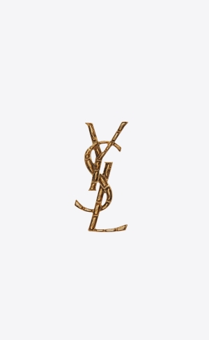 YSL Opyum Crocodile Brooch In Gold Brass Zlaté | 63521-OFIS