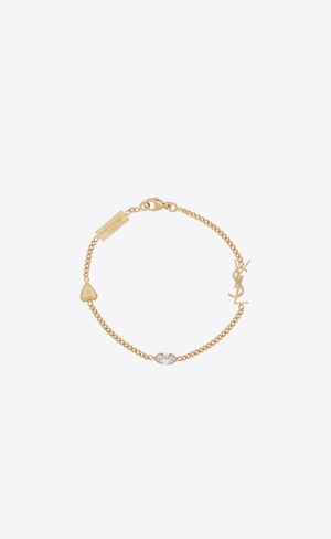 YSL Opyum Heart Charm Bracelet In Metal Zlaté | 43218-FKAS