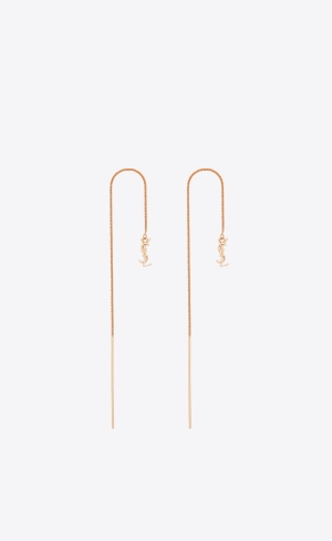 YSL Opyum Long Threader Earrings In Metal Růžové Zlaté | 92475-NZHR
