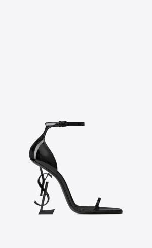 YSL Opyum Sandals In Lakovaná Læder Černé | 73895-IYCD